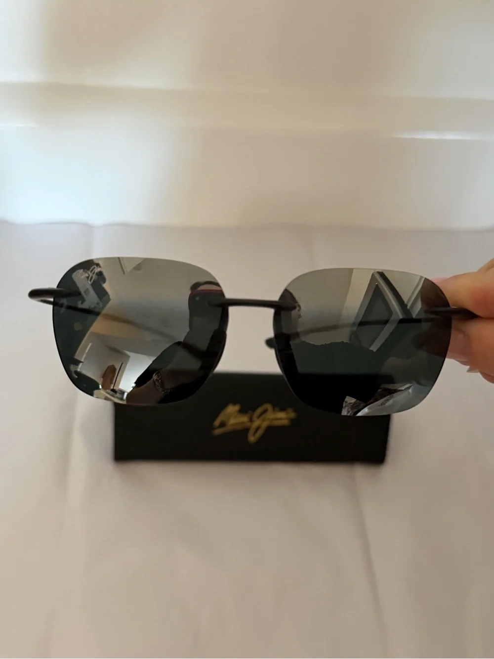 MAUI JIM KOMOHANA MJ446-11M Lightweight Black Rimless Sunglasses UNISEX Pristine